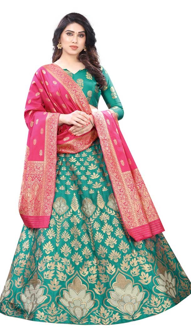 Melodic Sky Blue Color Silk Blend Function Traditional Plus Size Lehenga Choli -3864150228