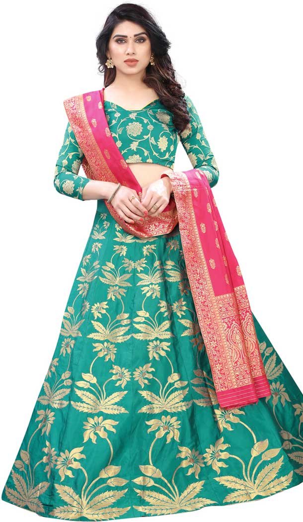 Mesmerizing Sky Blu Color Silk Blend Function Traditional Plus Size Lehenga Choli -3864150232