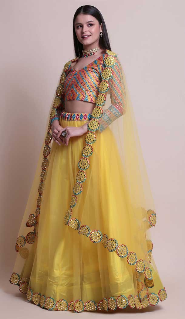 Multi Color Net Fancy Evening Wear Lehenga Choli – 4449154605