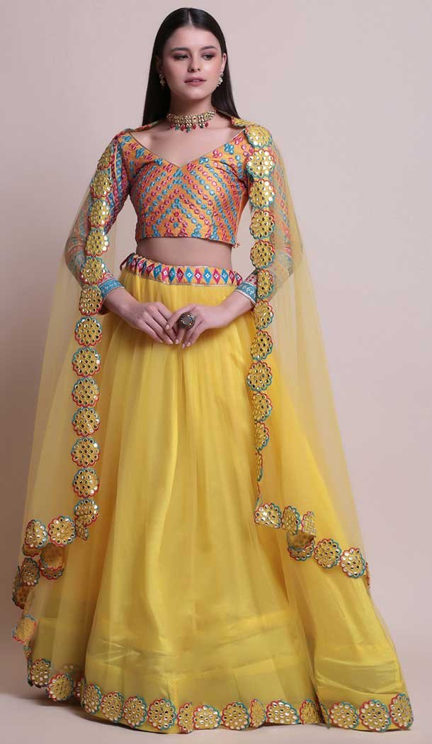 Multi Color Net Fancy Evening Wear Lehenga Choli – 4449154605