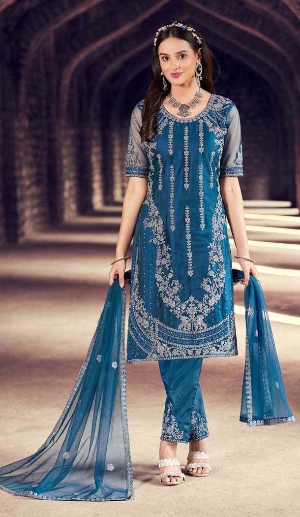 Rama Color Heavy Net Embroidery And Sequins Work Casual Wear Salwar Kameez -4968158904