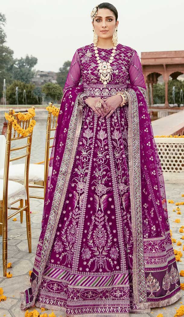 Purple Color Butterfly Net Embroidery Work Function Wear Salwar Kameez -5001159136