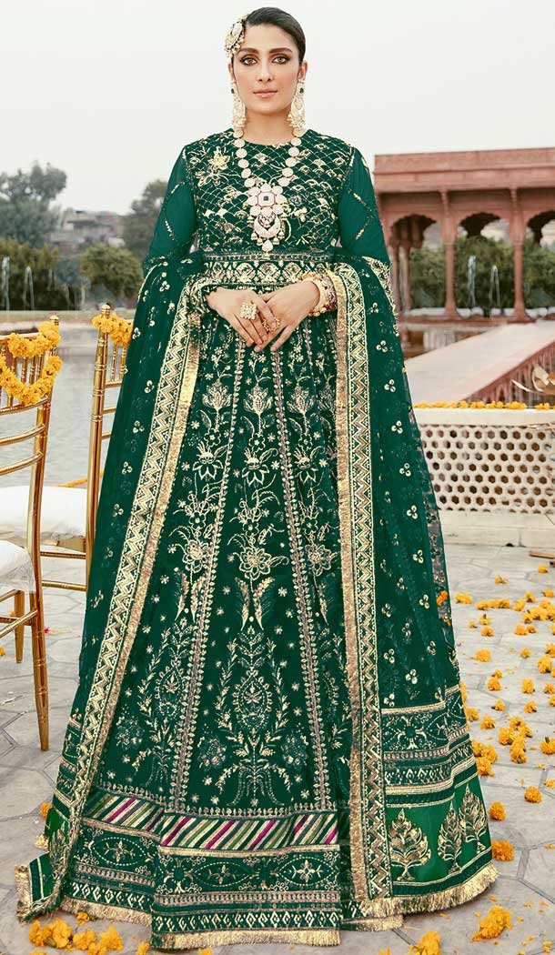 Green Color Butterfly Net Embroidery Work Function Wear Salwar Kameez -5001159138