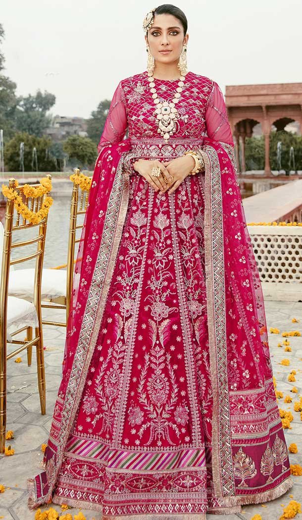 Pink Color Butterfly Net Embroidery Work Function Wear Salwar Kameez -5001159139